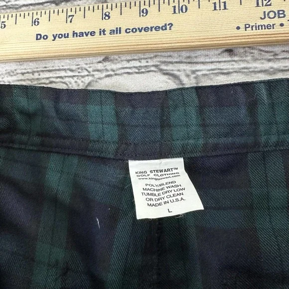 Vintage Golf Plaid Green And Blue Cargo Pants Made In USA sz Large GB Flag Patch
